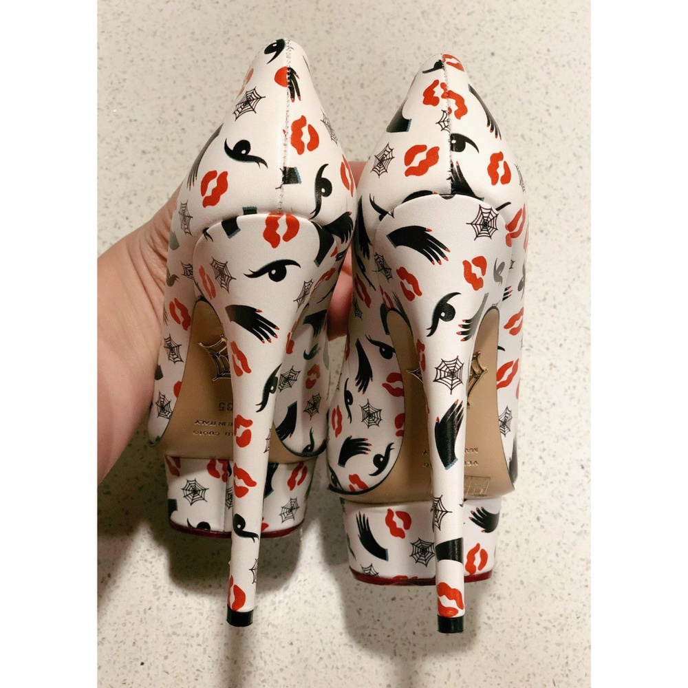 Charlotte Olympia White Dolly Platform Heels 35 5 - Picture 6 of 8